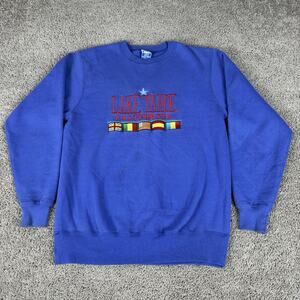 Vintage Champion Sweatshirt Mens Large Blue Lake Tahoe California Made USA 90s